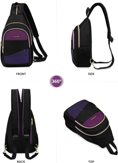 Sling Backpack for Women, Convertible Crossbody, Small Diaper Bag, Water-Resistant Hiking Daypack, Travel Shoulder Chest Bag