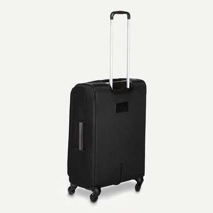 20" Carry-On Luggage, Softside Suitcase With TSA Lock, 8 Spinner Wheels, Telescoping Handle, Front Exterior Pocket, 3 Interior Pockets, Black