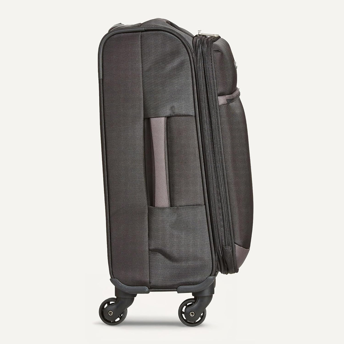 20" Carry-On Luggage, Softside Suitcase With TSA Lock, 8 Spinner Wheels, Telescoping Handle, Front Exterior Pocket, 3 Interior Pockets, Black