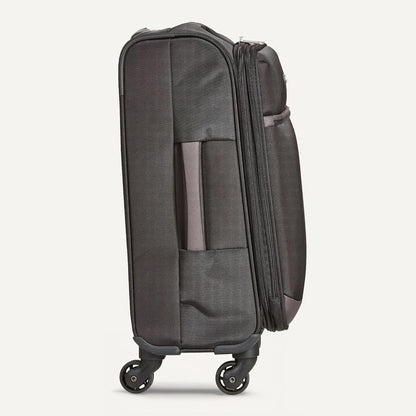 20" Carry-On Luggage, Softside Suitcase With TSA Lock, 8 Spinner Wheels, Telescoping Handle, Front Exterior Pocket, 3 Interior Pockets, Black