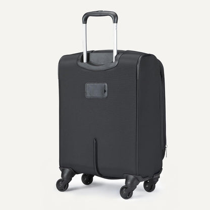 20" Carry-On Luggage, Softside Suitcase With TSA Lock, 8 Spinner Wheels, Telescoping Handle, Front Exterior Pocket, 3 Interior Pockets, Black
