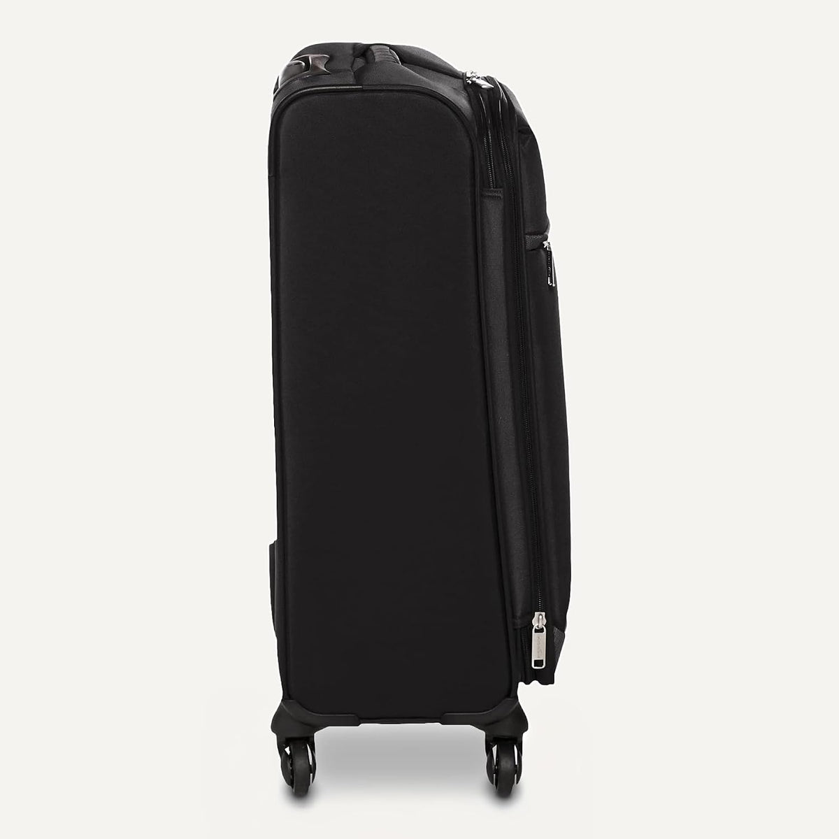 20" Carry-On Luggage, Softside Suitcase With TSA Lock, 8 Spinner Wheels, Telescoping Handle, Front Exterior Pocket, 3 Interior Pockets, Black