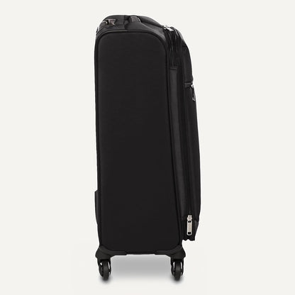 20" Carry-On Luggage, Softside Suitcase With TSA Lock, 8 Spinner Wheels, Telescoping Handle, Front Exterior Pocket, 3 Interior Pockets, Black