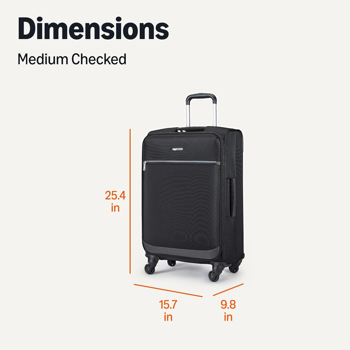 20" Carry-On Luggage, Softside Suitcase With TSA Lock, 8 Spinner Wheels, Telescoping Handle, Front Exterior Pocket, 3 Interior Pockets, Black