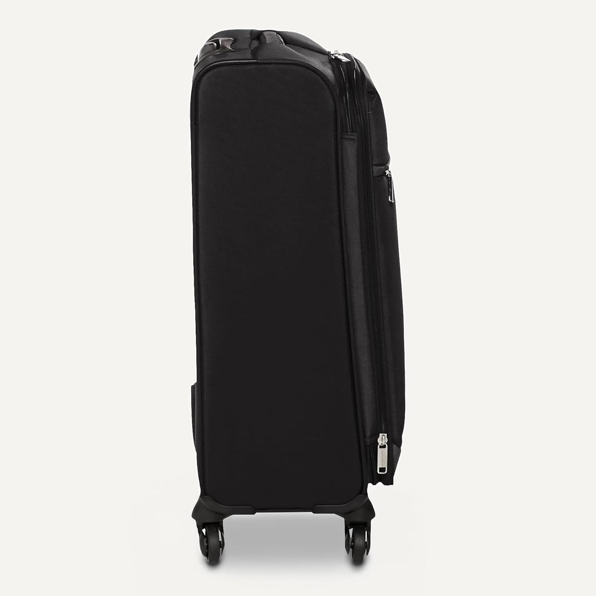 20" Carry-On Luggage, Softside Suitcase With TSA Lock, 8 Spinner Wheels, Telescoping Handle, Front Exterior Pocket, 3 Interior Pockets, Black