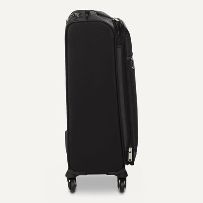 20" Carry-On Luggage, Softside Suitcase With TSA Lock, 8 Spinner Wheels, Telescoping Handle, Front Exterior Pocket, 3 Interior Pockets, Black