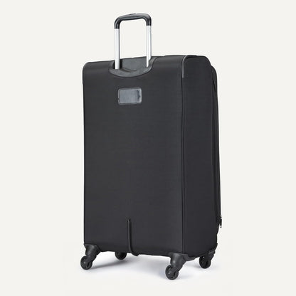 20" Carry-On Luggage, Softside Suitcase With TSA Lock, 8 Spinner Wheels, Telescoping Handle, Front Exterior Pocket, 3 Interior Pockets, Black