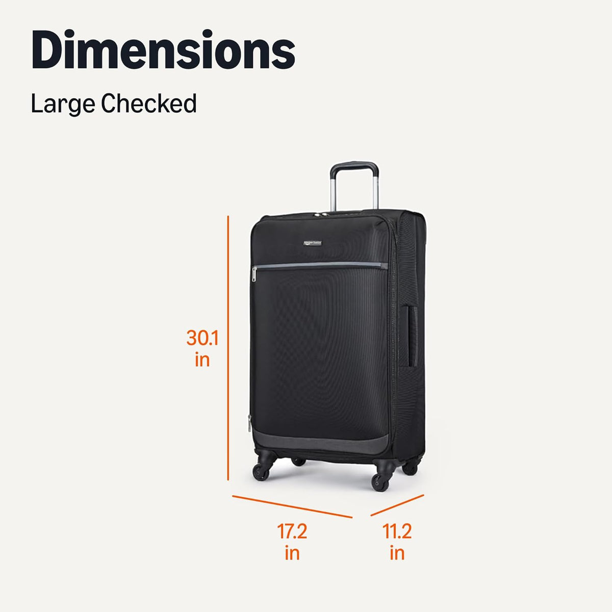 20" Carry-On Luggage, Softside Suitcase With TSA Lock, 8 Spinner Wheels, Telescoping Handle, Front Exterior Pocket, 3 Interior Pockets, Black