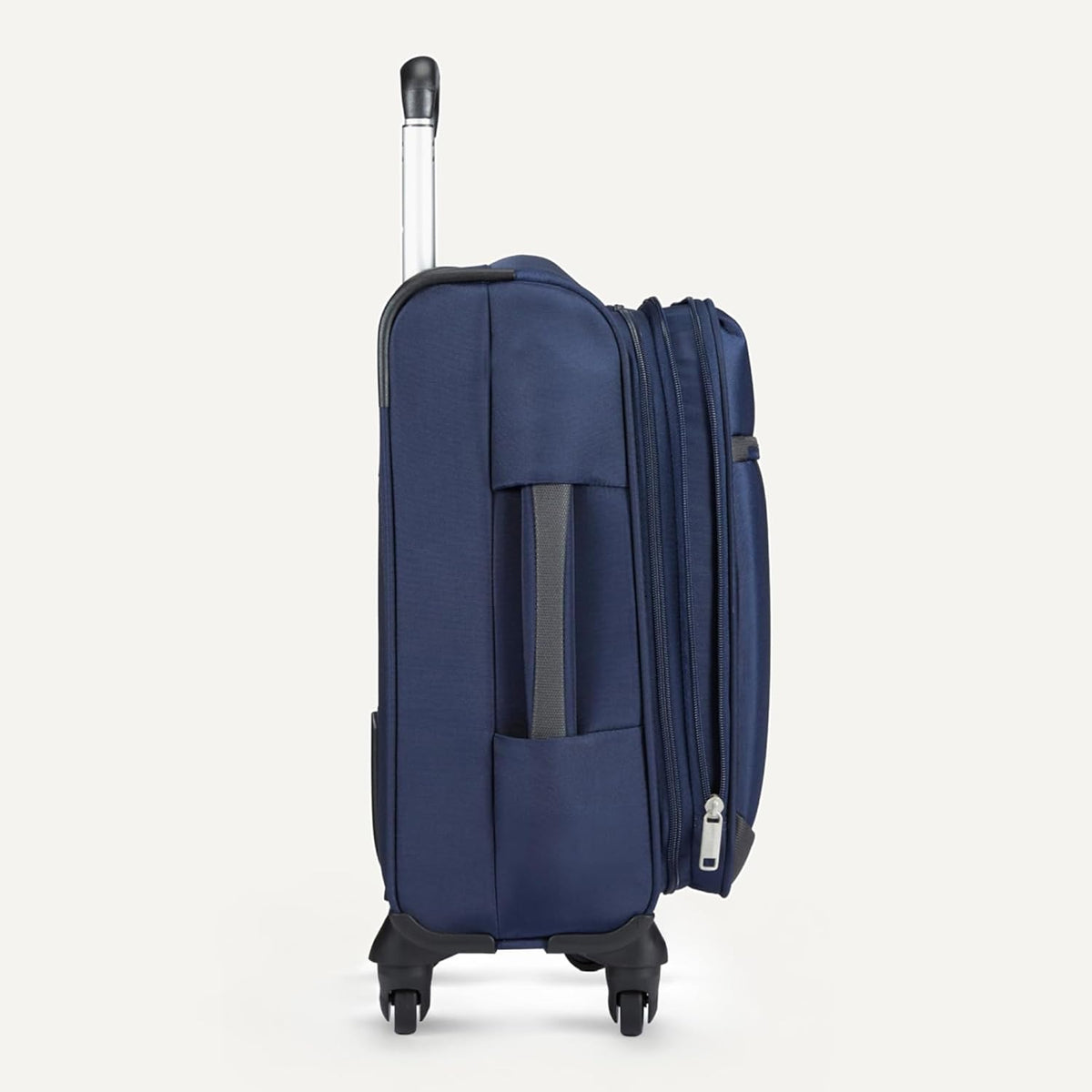 20" Carry-On Luggage, Softside Suitcase With TSA Lock, 8 Spinner Wheels, Telescoping Handle, Front Exterior Pocket, 3 Interior Pockets, Black