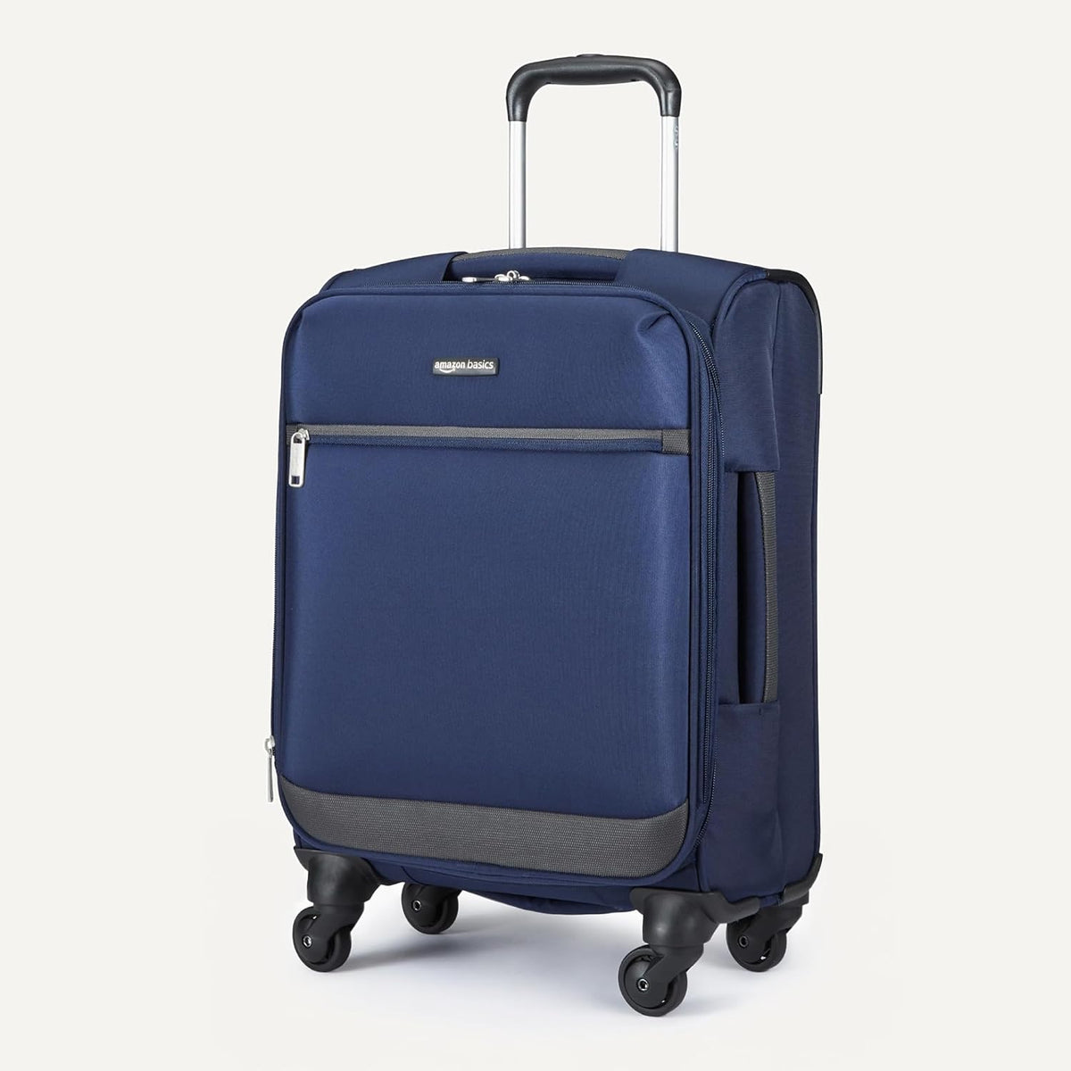 20" Carry-On Luggage, Softside Suitcase With TSA Lock, 8 Spinner Wheels, Telescoping Handle, Front Exterior Pocket, 3 Interior Pockets, Black