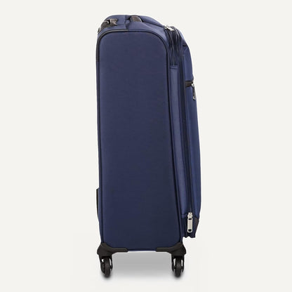 20" Carry-On Luggage, Softside Suitcase With TSA Lock, 8 Spinner Wheels, Telescoping Handle, Front Exterior Pocket, 3 Interior Pockets, Black
