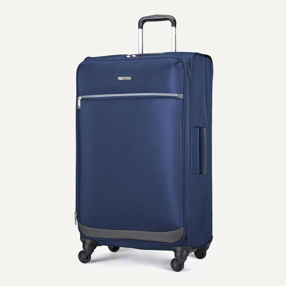 20" Carry-On Luggage, Softside Suitcase With TSA Lock, 8 Spinner Wheels, Telescoping Handle, Front Exterior Pocket, 3 Interior Pockets, Black