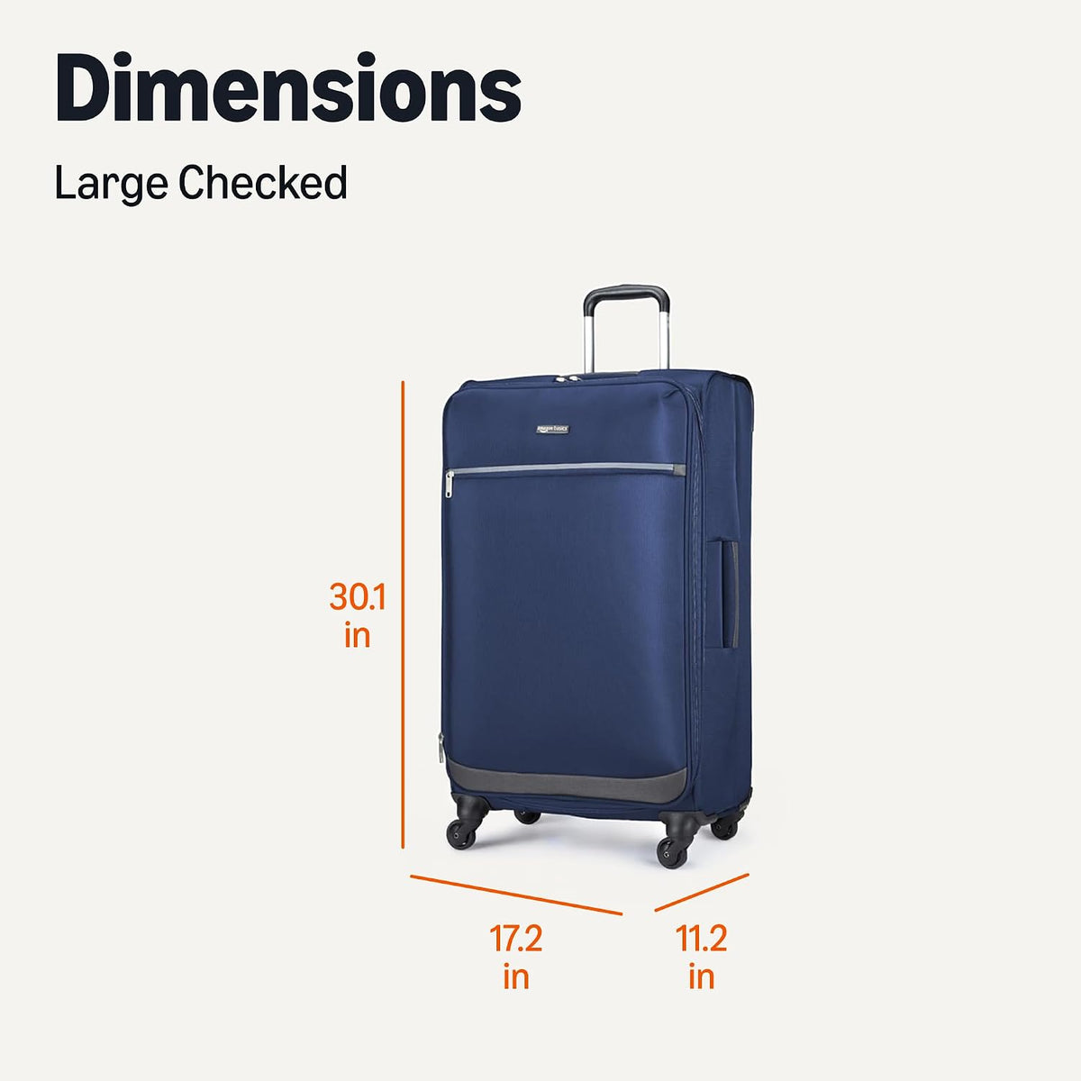 20" Carry-On Luggage, Softside Suitcase With TSA Lock, 8 Spinner Wheels, Telescoping Handle, Front Exterior Pocket, 3 Interior Pockets, Black
