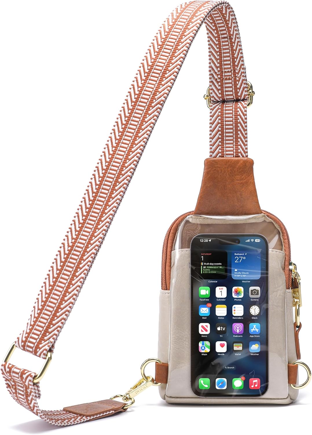 Touchscreen Crossbody Phone Purse, Small Sling Bag for Women | Back touchscreen window for phone access, RFID card slots,anti-theft buckle for travel & everyday use.