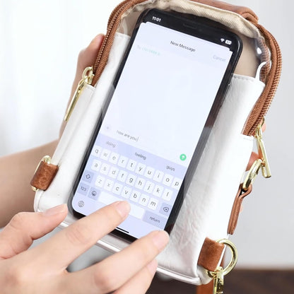 Touchscreen Crossbody Phone Purse, Small Sling Bag for Women | Back touchscreen window for phone access, RFID card slots,anti-theft buckle for travel & everyday use.