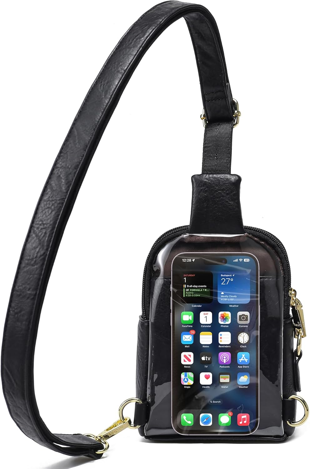 Touchscreen Crossbody Phone Purse, Small Sling Bag for Women | Back touchscreen window for phone access, RFID card slots,anti-theft buckle for travel & everyday use.