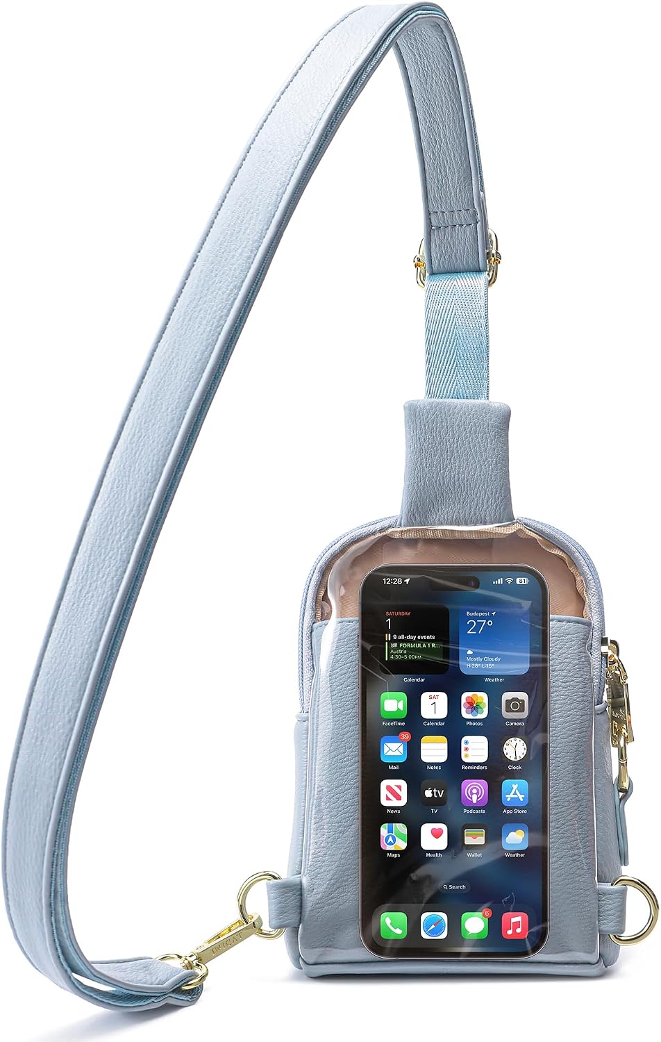 Touchscreen Crossbody Phone Purse, Small Sling Bag for Women | Back touchscreen window for phone access, RFID card slots,anti-theft buckle for travel & everyday use.