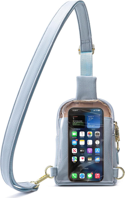 Touchscreen Crossbody Phone Purse, Small Sling Bag for Women | Back touchscreen window for phone access, RFID card slots,anti-theft buckle for travel & everyday use.