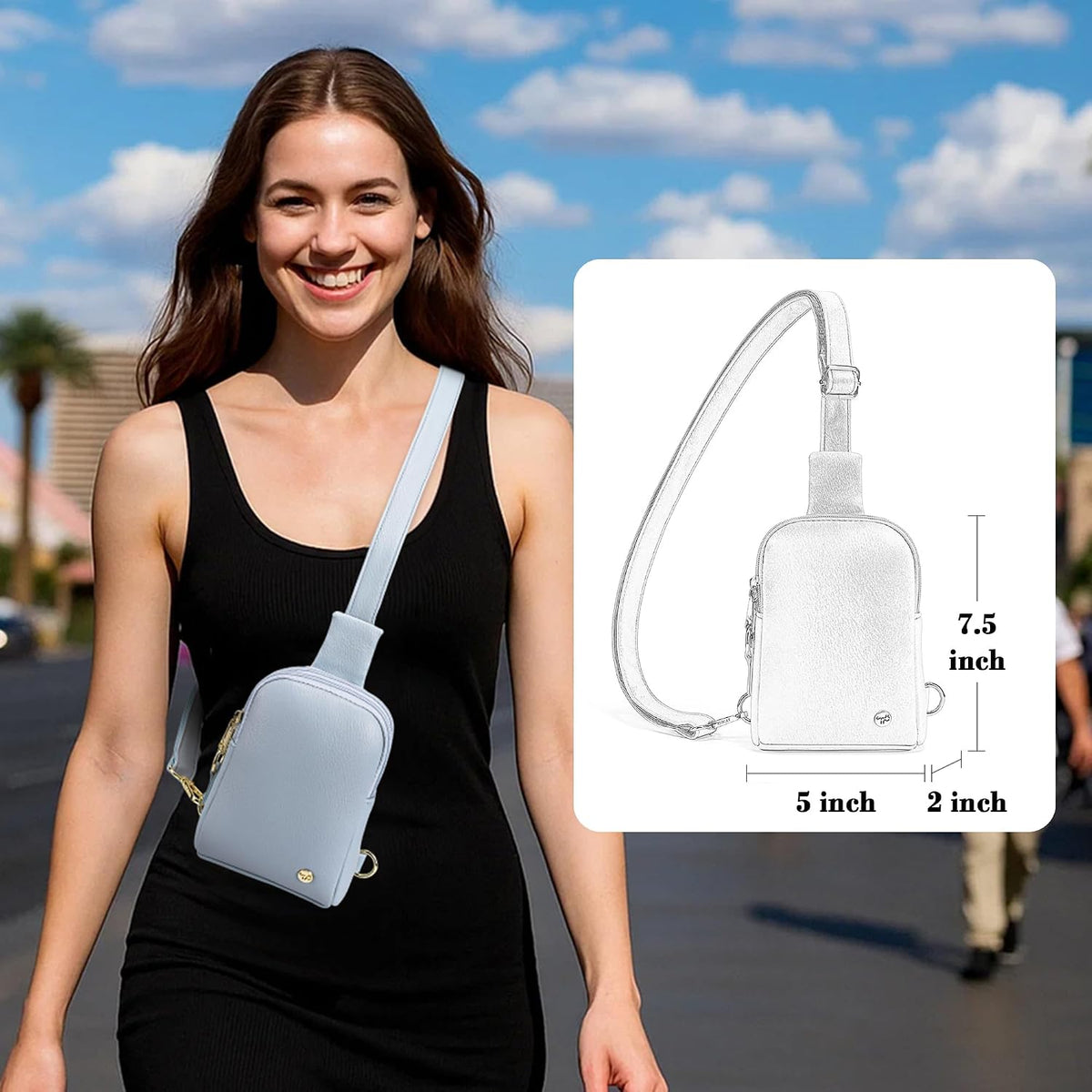 Touchscreen Crossbody Phone Purse, Small Sling Bag for Women | Back touchscreen window for phone access, RFID card slots,anti-theft buckle for travel & everyday use.