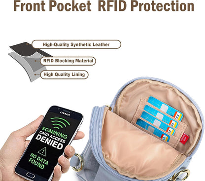 Touchscreen Crossbody Phone Purse, Small Sling Bag for Women | Back touchscreen window for phone access, RFID card slots,anti-theft buckle for travel & everyday use.