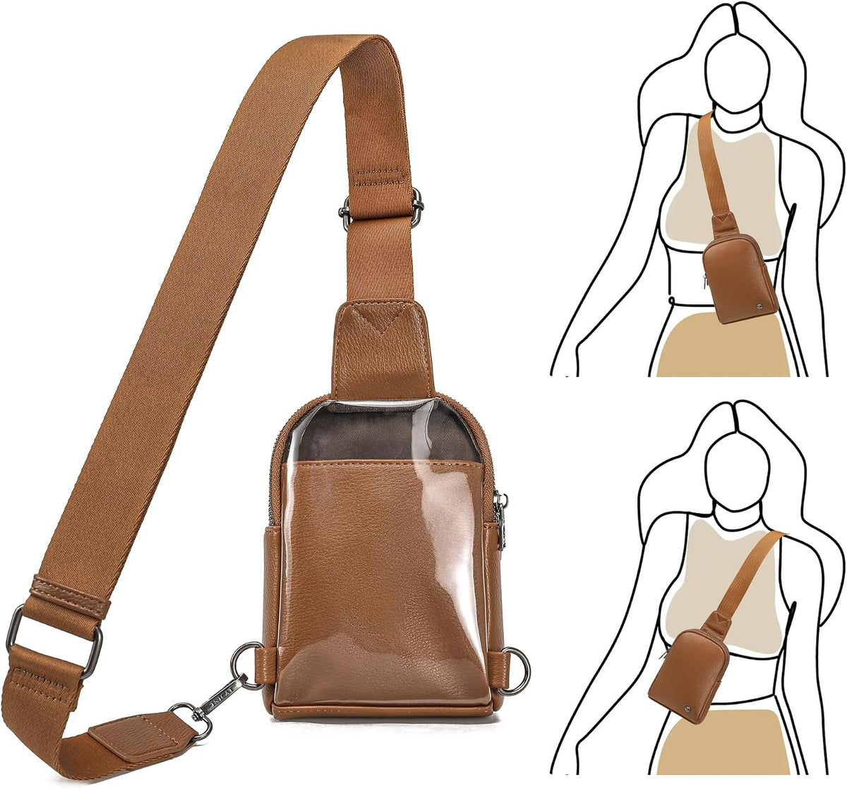 Touchscreen Crossbody Phone Purse, Small Sling Bag for Women | Back touchscreen window for phone access, RFID card slots,anti-theft buckle for travel & everyday use.