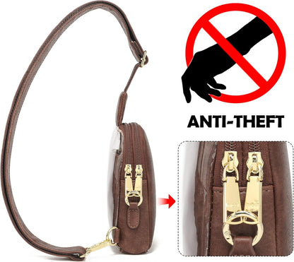Touchscreen Crossbody Phone Purse, Small Sling Bag for Women | Back touchscreen window for phone access, RFID card slots,anti-theft buckle for travel & everyday use.