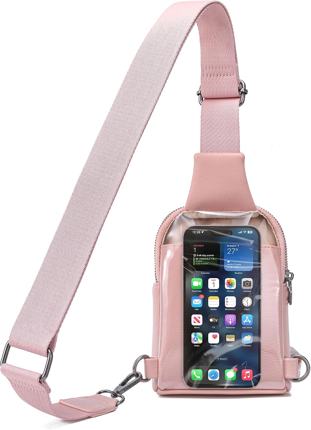 Touchscreen Crossbody Phone Purse, Small Sling Bag for Women | Back touchscreen window for phone access, RFID card slots,anti-theft buckle for travel & everyday use.