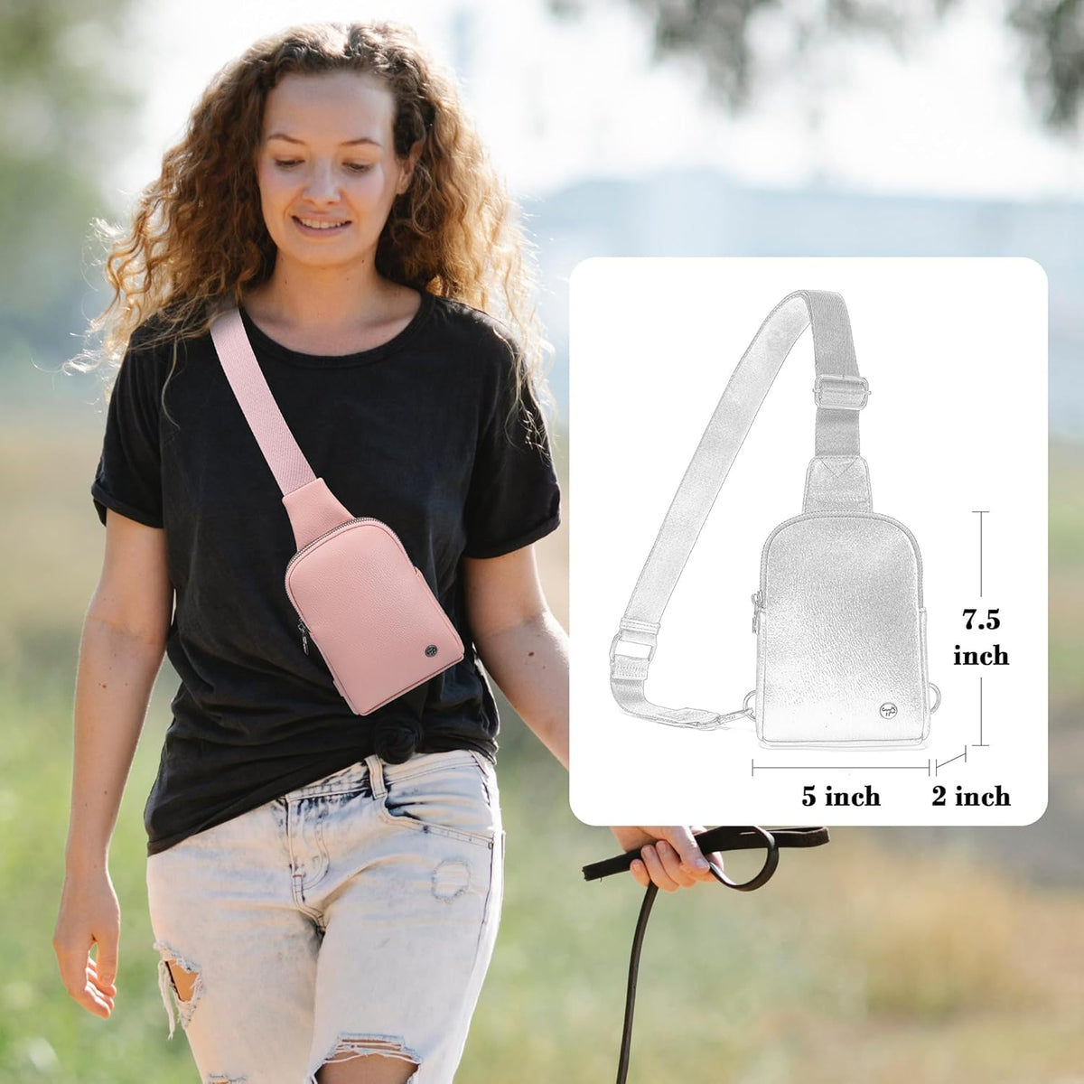 Touchscreen Crossbody Phone Purse, Small Sling Bag for Women | Back touchscreen window for phone access, RFID card slots,anti-theft buckle for travel & everyday use.