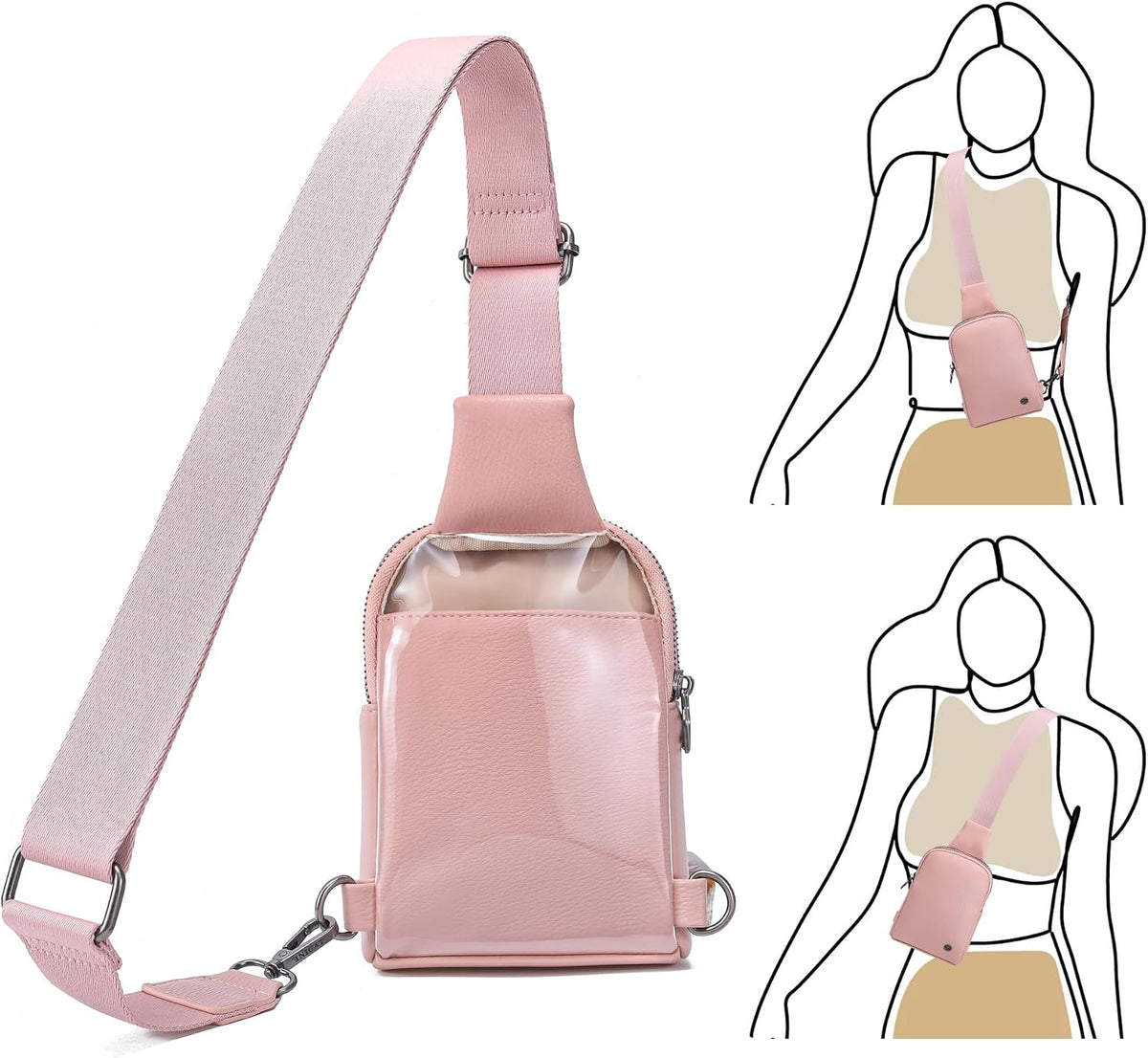 Touchscreen Crossbody Phone Purse, Small Sling Bag for Women | Back touchscreen window for phone access, RFID card slots,anti-theft buckle for travel & everyday use.