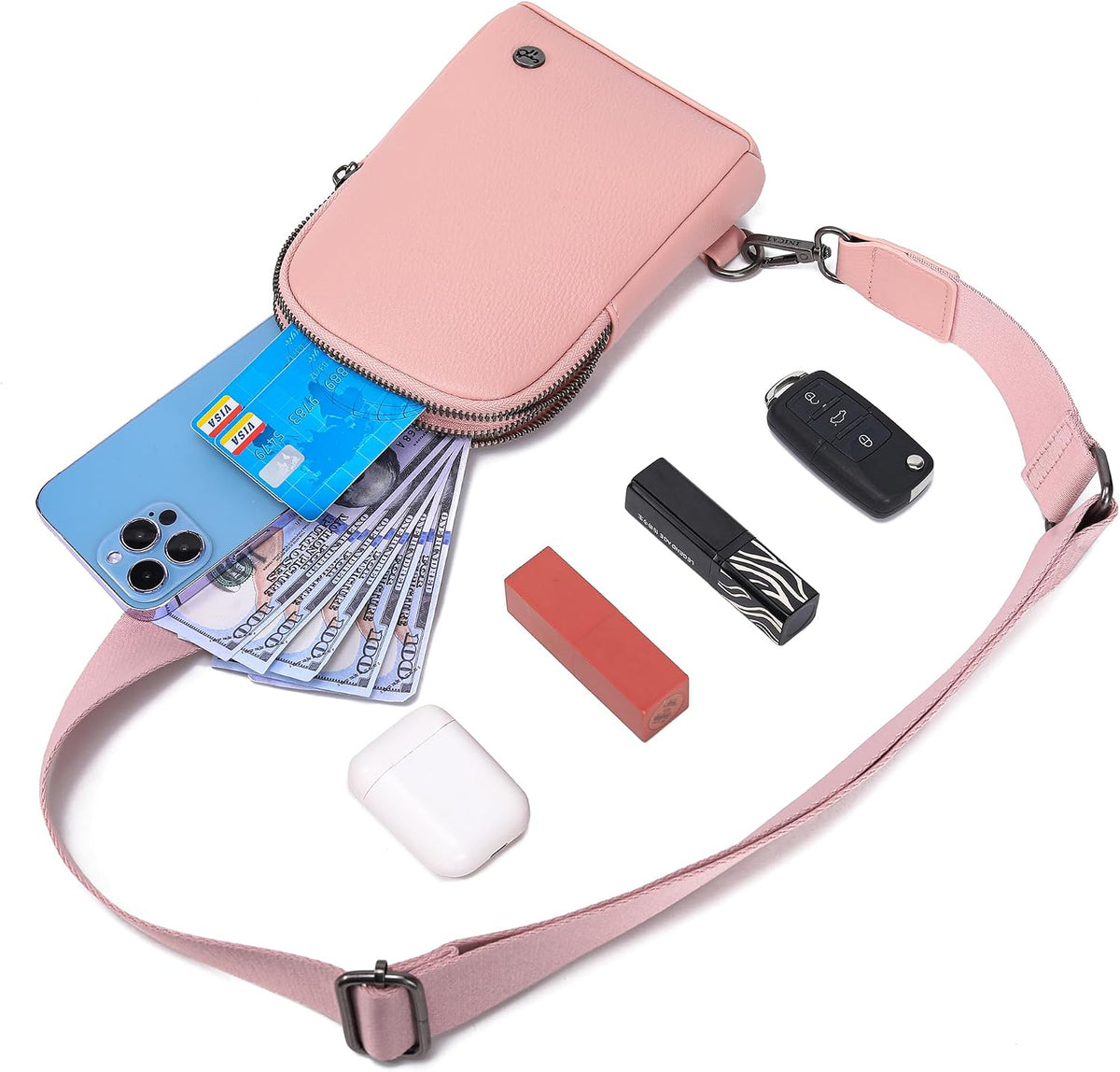 Touchscreen Crossbody Phone Purse, Small Sling Bag for Women | Back touchscreen window for phone access, RFID card slots,anti-theft buckle for travel & everyday use.