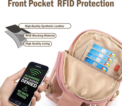 Touchscreen Crossbody Phone Purse, Small Sling Bag for Women | Back touchscreen window for phone access, RFID card slots,anti-theft buckle for travel & everyday use.