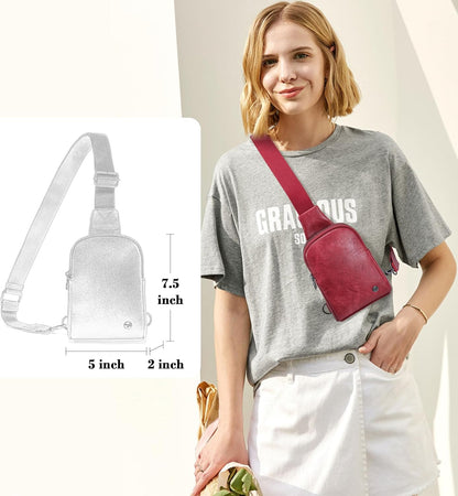 Touchscreen Crossbody Phone Purse, Small Sling Bag for Women | Back touchscreen window for phone access, RFID card slots,anti-theft buckle for travel & everyday use.