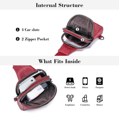 Touchscreen Crossbody Phone Purse, Small Sling Bag for Women | Back touchscreen window for phone access, RFID card slots,anti-theft buckle for travel & everyday use.