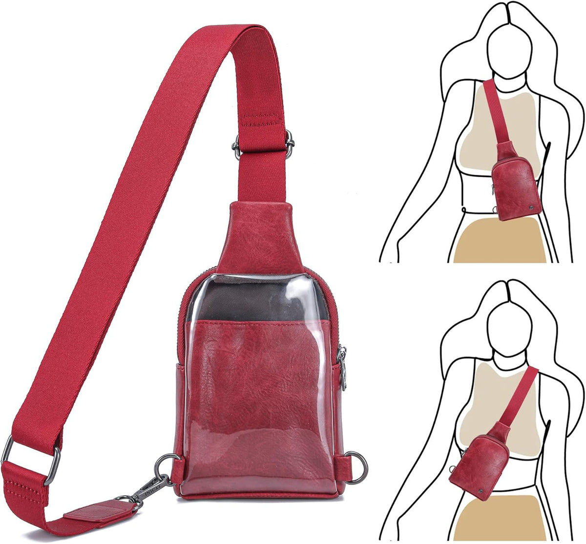 Touchscreen Crossbody Phone Purse, Small Sling Bag for Women | Back touchscreen window for phone access, RFID card slots,anti-theft buckle for travel & everyday use.