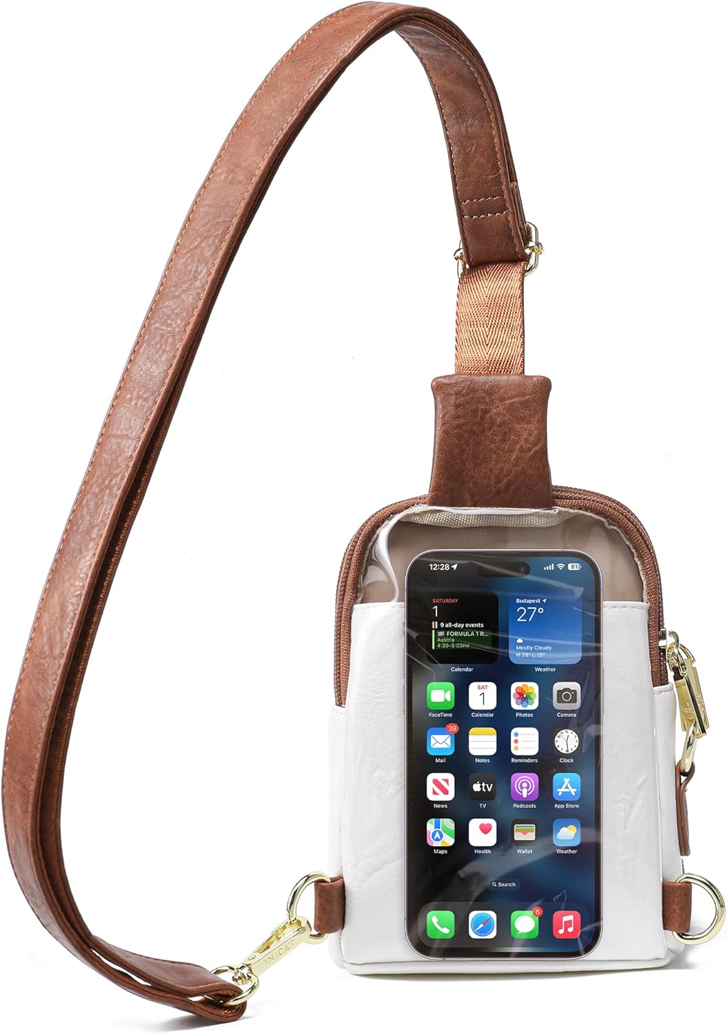 Touchscreen Crossbody Phone Purse, Small Sling Bag for Women | Back touchscreen window for phone access, RFID card slots,anti-theft buckle for travel & everyday use.