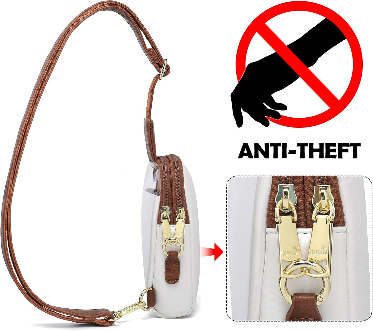 Touchscreen Crossbody Phone Purse, Small Sling Bag for Women | Back touchscreen window for phone access, RFID card slots,anti-theft buckle for travel & everyday use.