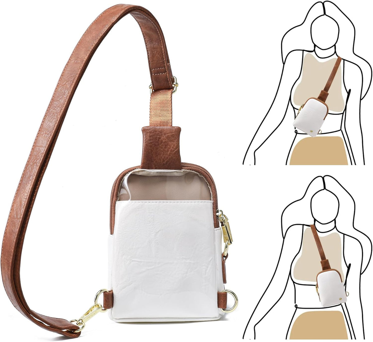 Touchscreen Crossbody Phone Purse, Small Sling Bag for Women | Back touchscreen window for phone access, RFID card slots,anti-theft buckle for travel & everyday use.