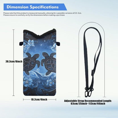 Neoprene Cross Body Phone Bag Pouch for Women Men Waterproof Small Crossbody Bag Protective Smartphone Case Pouch for Cellphone, Keys, Earbuds, Passport, Glitter Butterfly Sparkle Blue