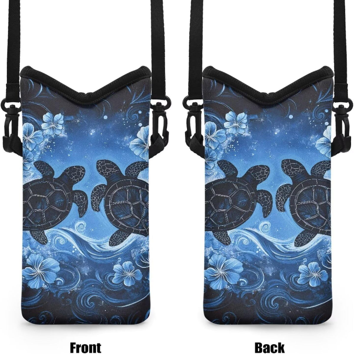 Neoprene Cross Body Phone Bag Pouch for Women Men Waterproof Small Crossbody Bag Protective Smartphone Case Pouch for Cellphone, Keys, Earbuds, Passport, Glitter Butterfly Sparkle Blue