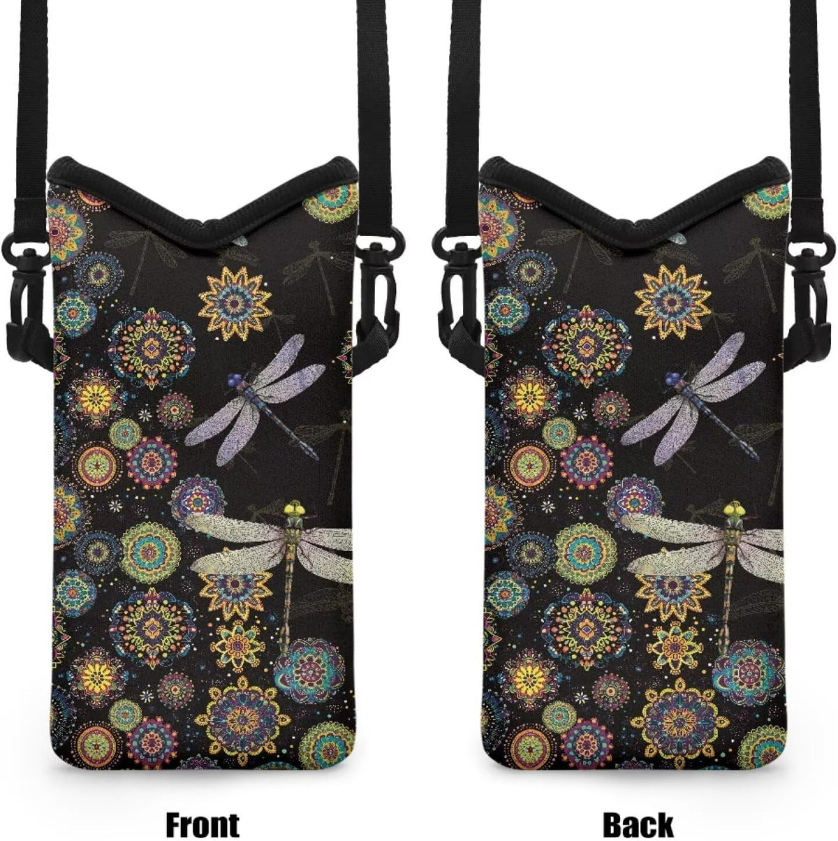 Neoprene Cross Body Phone Bag Pouch for Women Men Waterproof Small Crossbody Bag Protective Smartphone Case Pouch for Cellphone, Keys, Earbuds, Passport, Glitter Butterfly Sparkle Blue