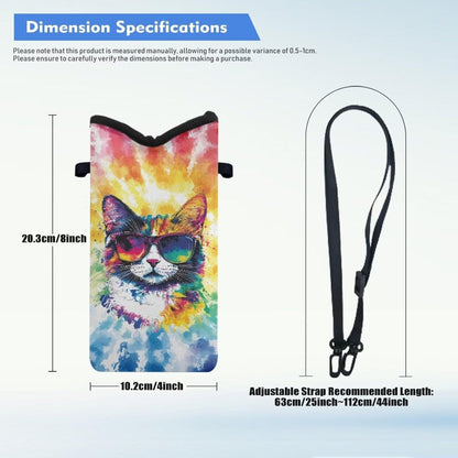 Neoprene Cross Body Phone Bag Pouch for Women Men Waterproof Small Crossbody Bag Protective Smartphone Case Pouch for Cellphone, Keys, Earbuds, Passport, Glitter Butterfly Sparkle Blue