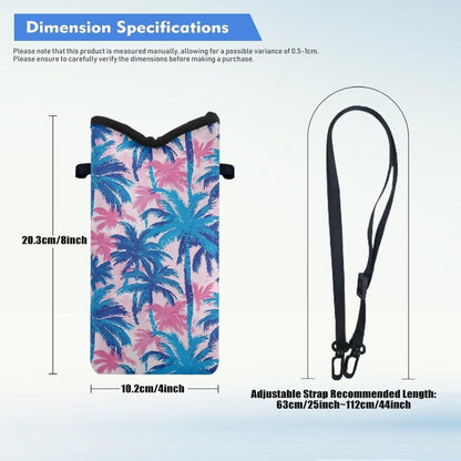 Neoprene Cross Body Phone Bag Pouch for Women Men Waterproof Small Crossbody Bag Protective Smartphone Case Pouch for Cellphone, Keys, Earbuds, Passport, Glitter Butterfly Sparkle Blue