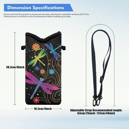 Neoprene Cross Body Phone Bag Pouch for Women Men Waterproof Small Crossbody Bag Protective Smartphone Case Pouch for Cellphone, Keys, Earbuds, Passport, Glitter Butterfly Sparkle Blue
