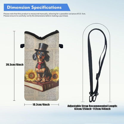 Neoprene Cross Body Phone Bag Pouch for Women Men Waterproof Small Crossbody Bag Protective Smartphone Case Pouch for Cellphone, Keys, Earbuds, Passport, Glitter Butterfly Sparkle Blue