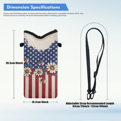 Neoprene Cross Body Phone Bag Pouch for Women Men Waterproof Small Crossbody Bag Protective Smartphone Case Pouch for Cellphone, Keys, Earbuds, Passport, Glitter Butterfly Sparkle Blue