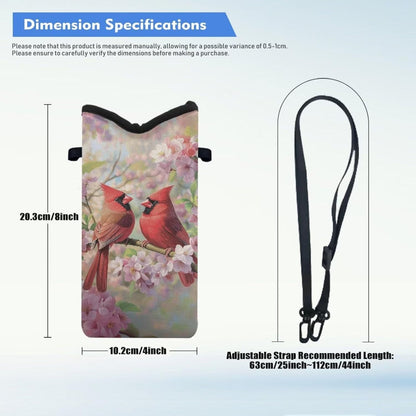 Neoprene Cross Body Phone Bag Pouch for Women Men Waterproof Small Crossbody Bag Protective Smartphone Case Pouch for Cellphone, Keys, Earbuds, Passport, Glitter Butterfly Sparkle Blue