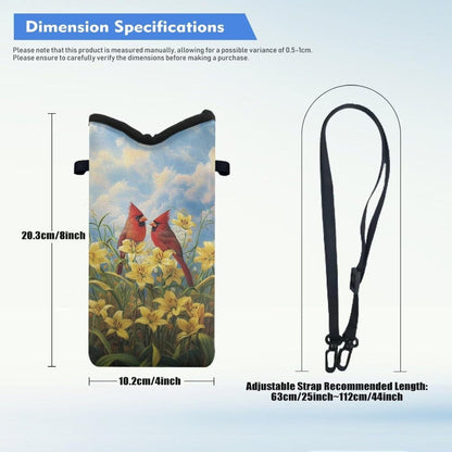 Neoprene Cross Body Phone Bag Pouch for Women Men Waterproof Small Crossbody Bag Protective Smartphone Case Pouch for Cellphone, Keys, Earbuds, Passport, Glitter Butterfly Sparkle Blue