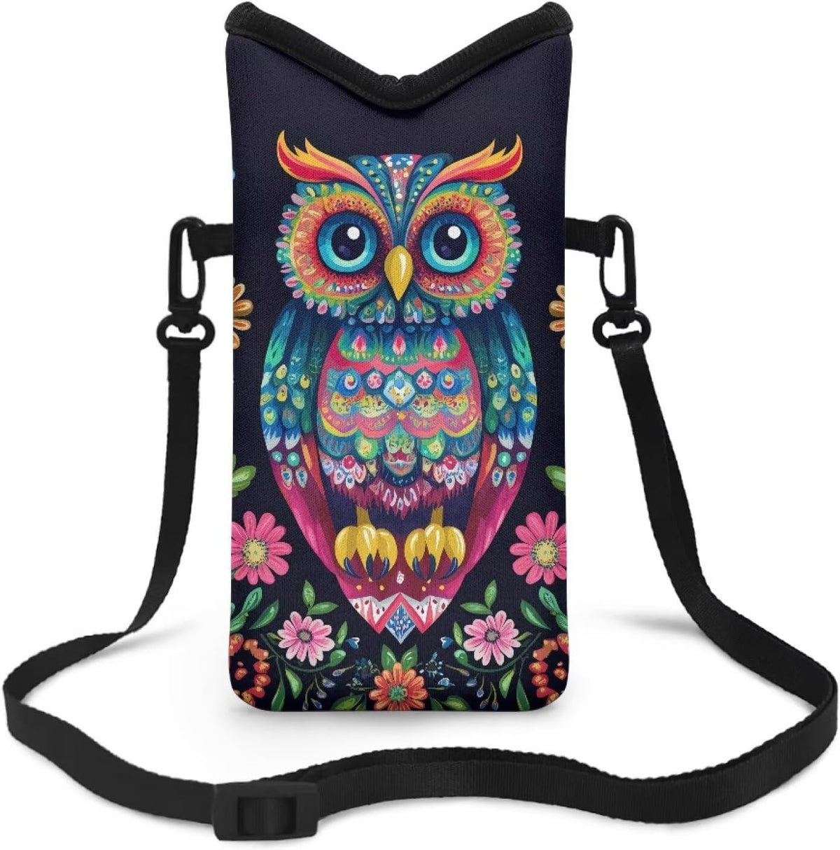 Neoprene Cross Body Phone Bag Pouch for Women Men Waterproof Small Crossbody Bag Protective Smartphone Case Pouch for Cellphone, Keys, Earbuds, Passport, Glitter Butterfly Sparkle Blue