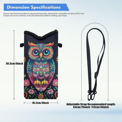 Neoprene Cross Body Phone Bag Pouch for Women Men Waterproof Small Crossbody Bag Protective Smartphone Case Pouch for Cellphone, Keys, Earbuds, Passport, Glitter Butterfly Sparkle Blue