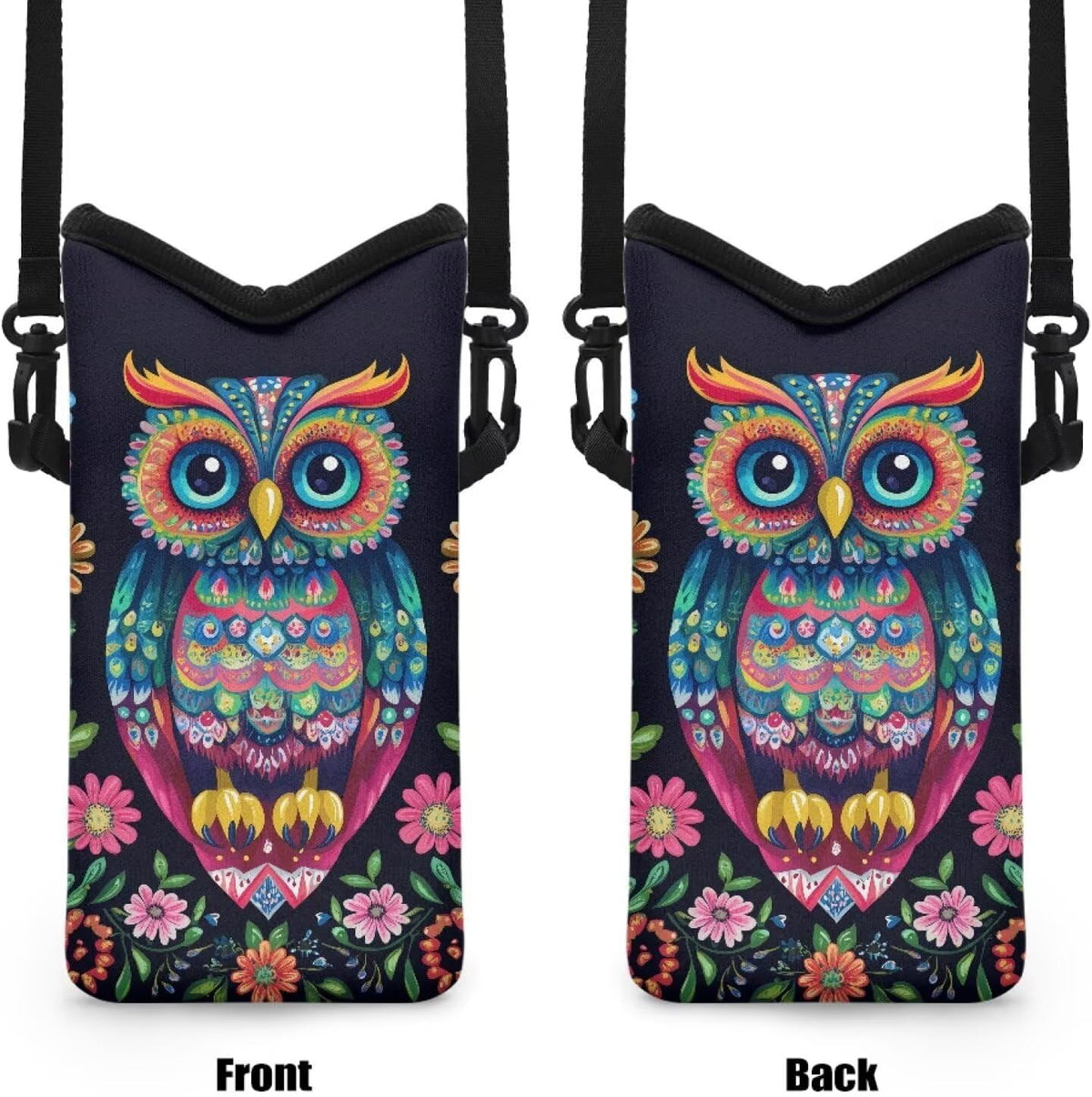 Neoprene Cross Body Phone Bag Pouch for Women Men Waterproof Small Crossbody Bag Protective Smartphone Case Pouch for Cellphone, Keys, Earbuds, Passport, Glitter Butterfly Sparkle Blue